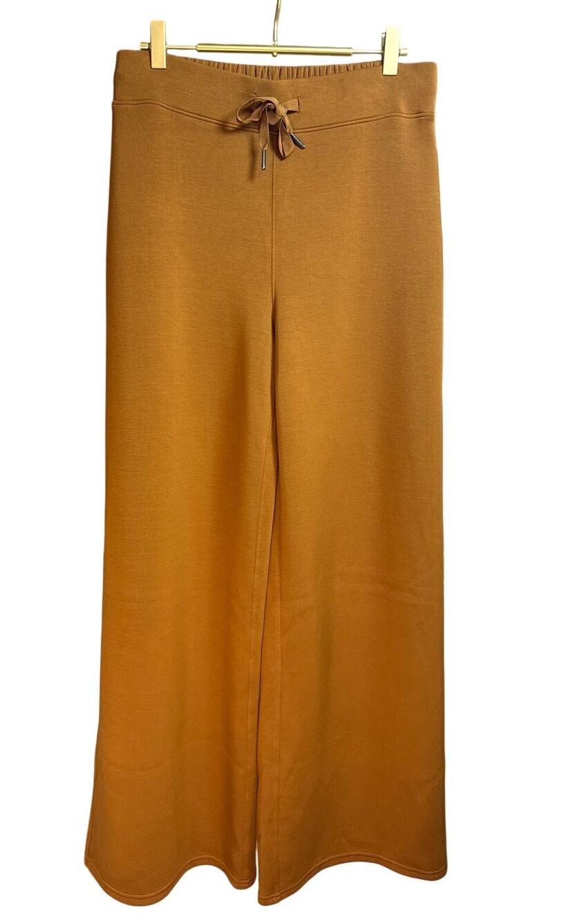 SPANX AirEssentials Wide Leg Pants Butterscotch Brown Womens Size Large Pull On